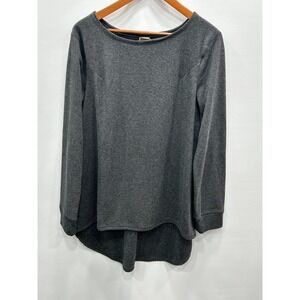 Buki Knit Top Womens Medium Gray Crew Neck Long Sleeve Sweatshirt